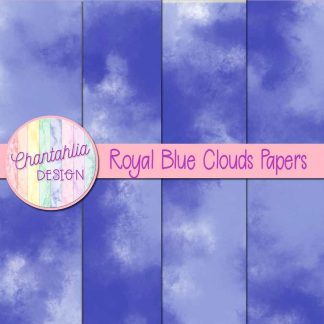 Free royal blue clouds digital papers