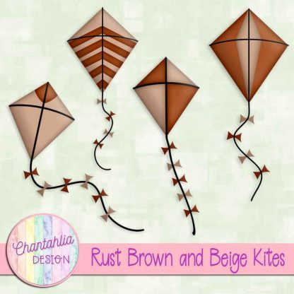 Free rust brown and beige kites
