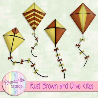 Free rust brown and olive kites