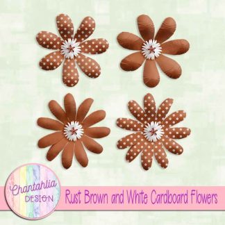 Free rust brown and white cardboard flowers