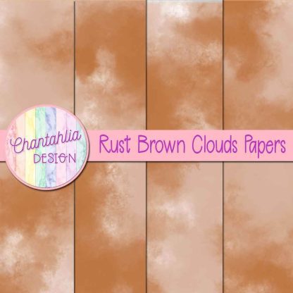 Free rust brown clouds digital papers