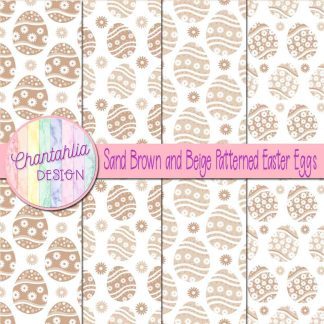 Free sand brown and beige patterned easter eggs digital papers