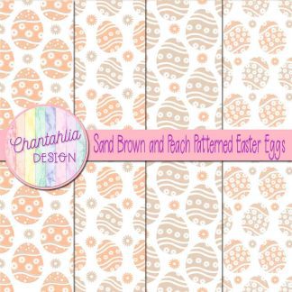 Free sand brown and peach patterned easter eggs digital papers