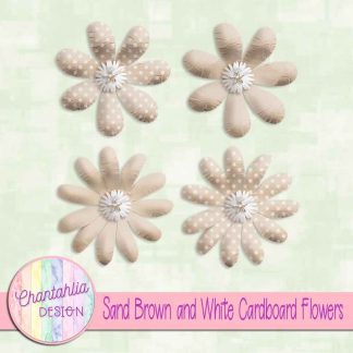 Free sand brown and white cardboard flowers