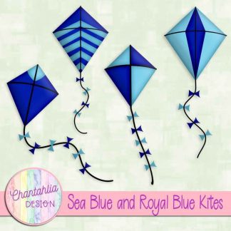Free sea blue and royal blue kites