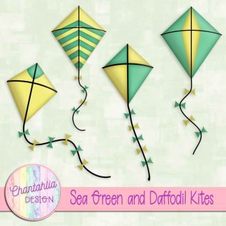 Free sea green and daffodil kites