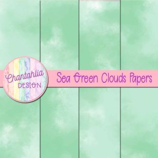 Free sea green clouds digital papers