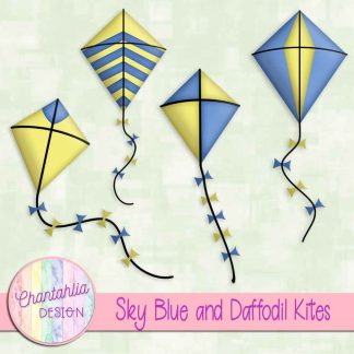 Free sky blue and daffodil kites