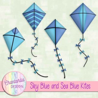 Free sky blue and sea blue kites