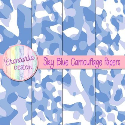 Free sky blue camouflage digital papers