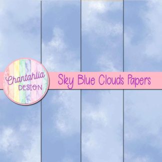 Free sky blue clouds digital papers