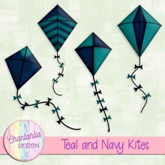 Free teal and navy kites