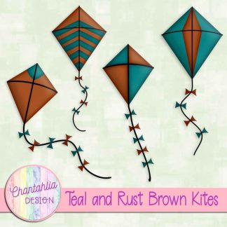 Free teal and rust brown kites