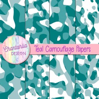 Free teal camouflage digital papers
