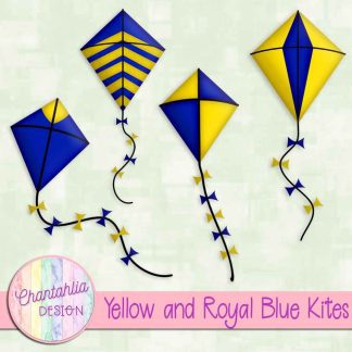 Free yellow and royal blue kites