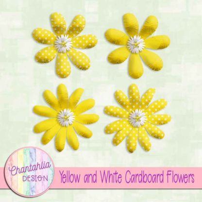 Free yellow and white cardboard flowers