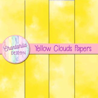 Free yellow clouds digital papers