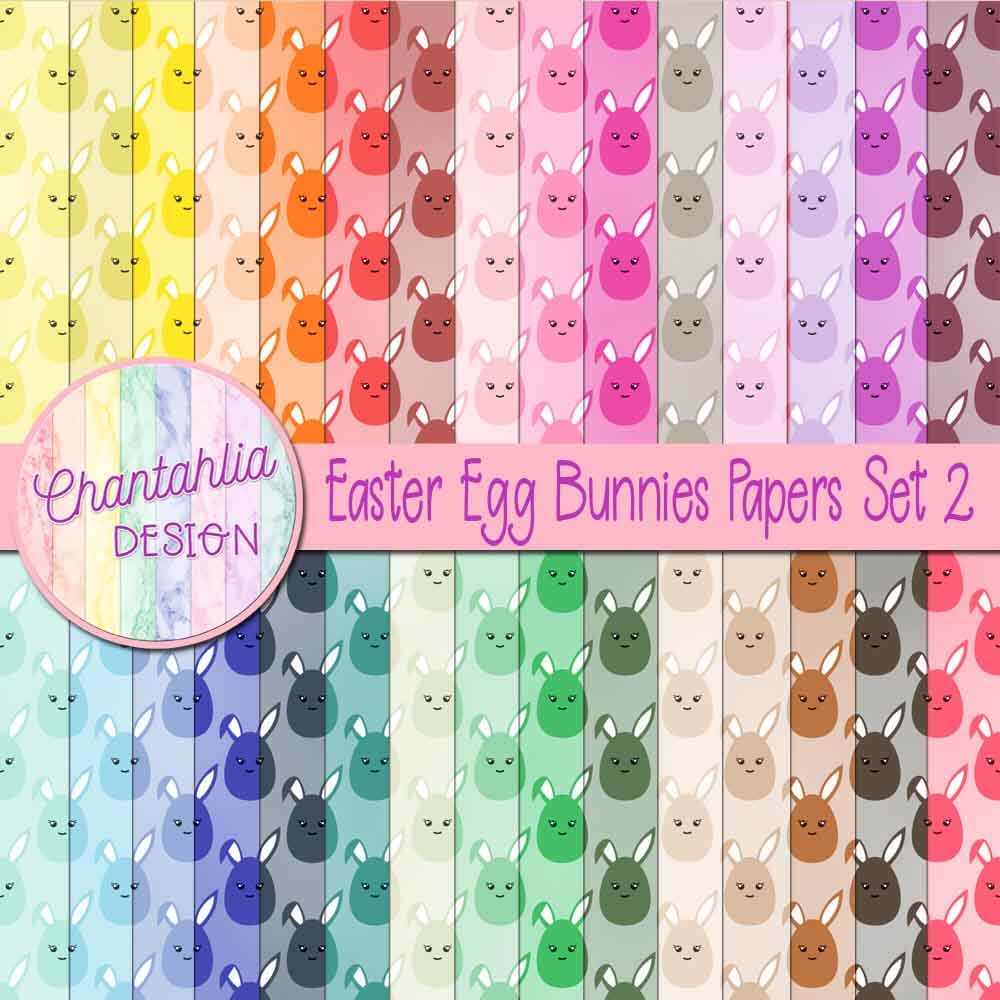 free digital paper backgrounds featuring an Easter egg bunnies design.