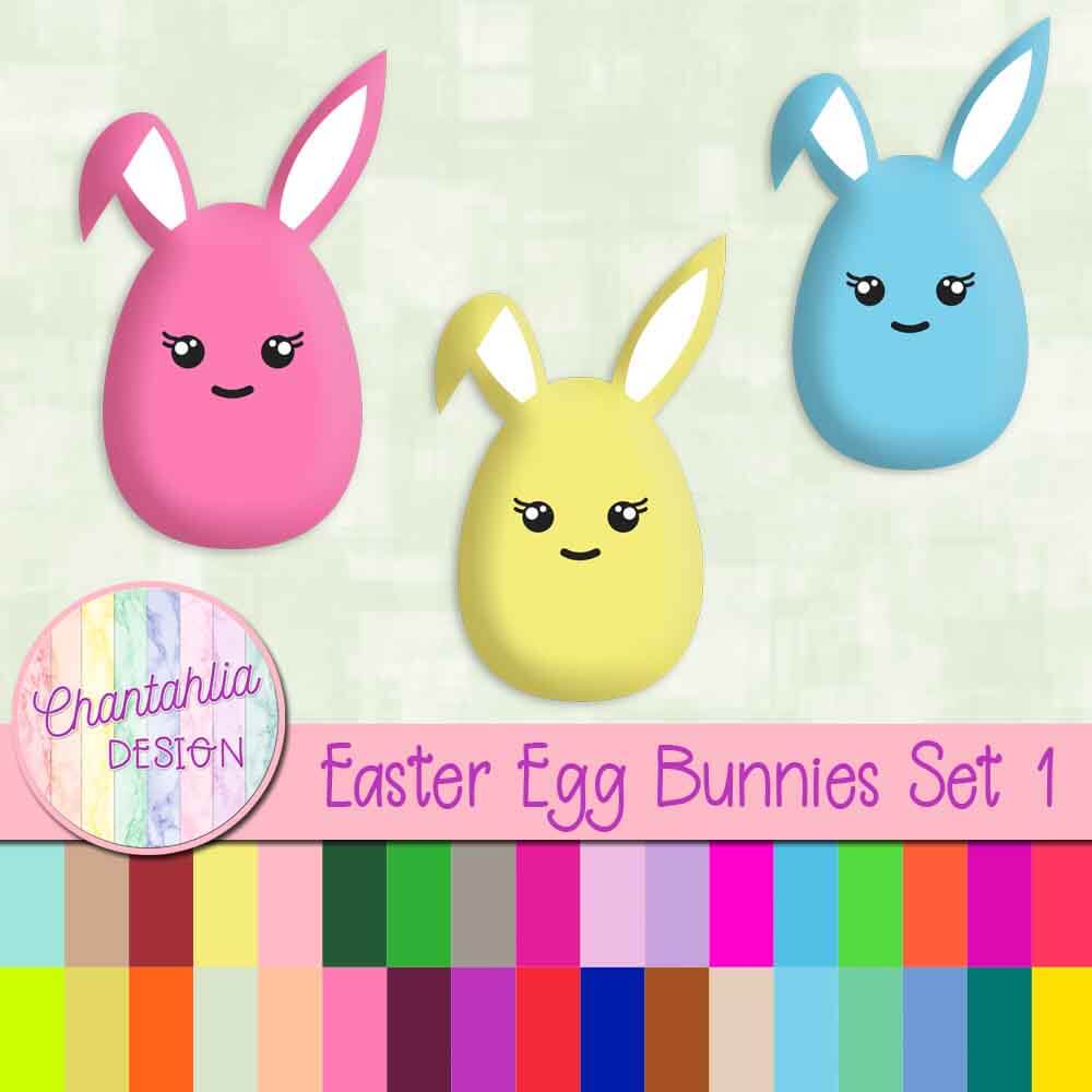 free Easter egg bunnies design elements
