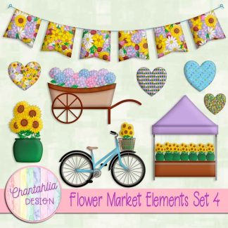 Free design elements in a Flower Market theme.