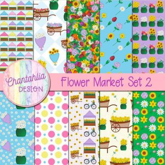 Free digital papers in a Flower Market theme.