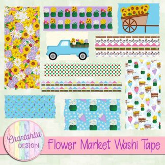 Free washi tape in a Flower Market theme.