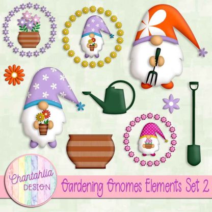 Free design elements in a Gardening Gnomes theme