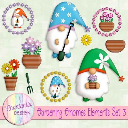 Free design elements in a Gardening Gnomes theme