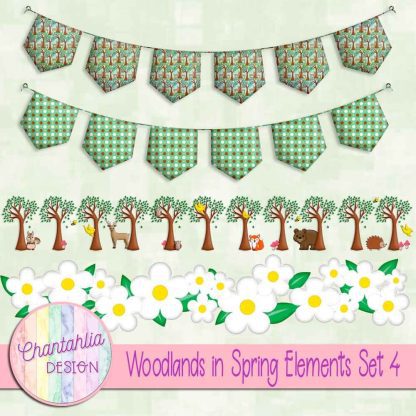 Free design elements in a Woodlands in Spring theme