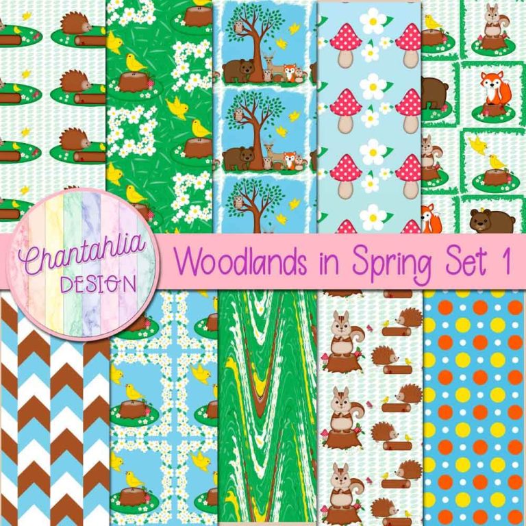 Free Woodlands in Spring Digital Papers
