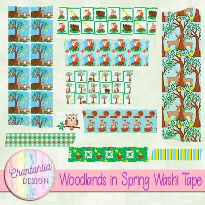 Free washi tape in a Woodlands in Spring theme