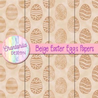 Free beige easter eggs digital papers
