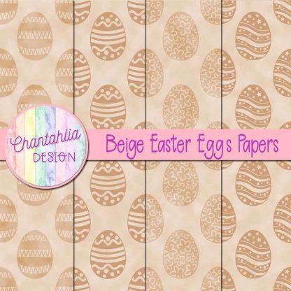 Free beige easter eggs digital papers