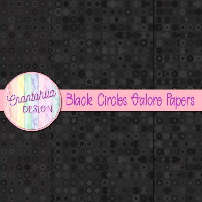 Free black circles galore digital papers