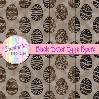 Free black easter eggs digital papers