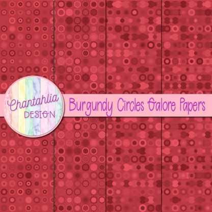 Free burgundy circles galore digital papers