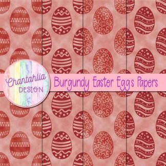 Free burgundy easter eggs digital papers