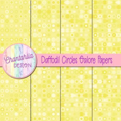 Free daffodil circles galore digital papers