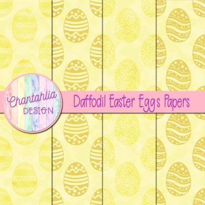 Free daffodil easter eggs digital papers