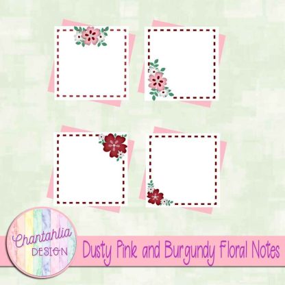 Free dusty pink and burgundy floral notes