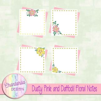 Free dusty pink and daffodil floral notes