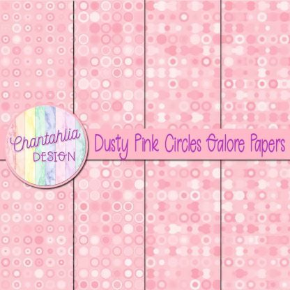 Free dusty pink circles galore digital papers