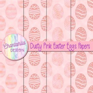 Free dusty pink easter eggs digital papers