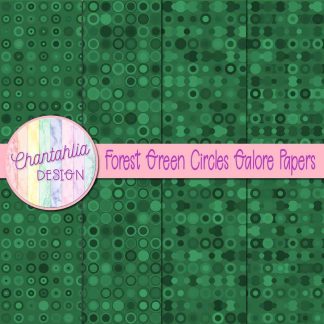 Free forest green circles galore digital papers