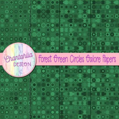 Free forest green circles galore digital papers