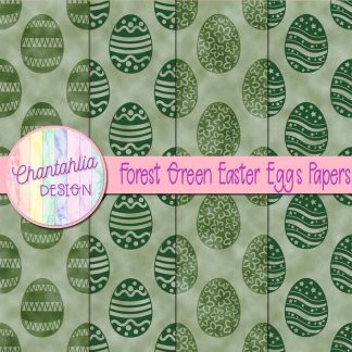 Free forest green easter eggs digital papers