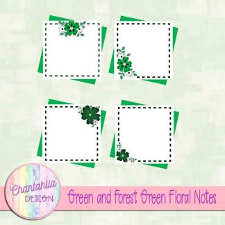 Free green and forest green floral notes