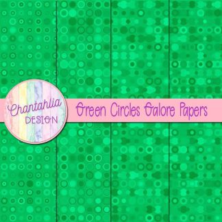 Free green circles galore digital papers