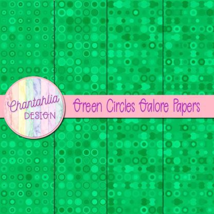 Free green circles galore digital papers
