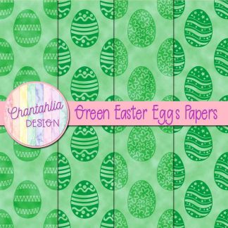 Free green easter eggs digital papers